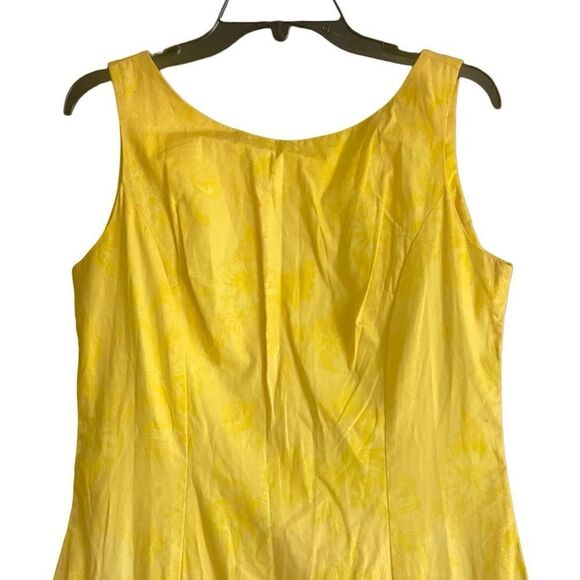 Toby Vintage Yellow Sleeveless dress with pleated bottom and Side bow. - Picture 2 of 7